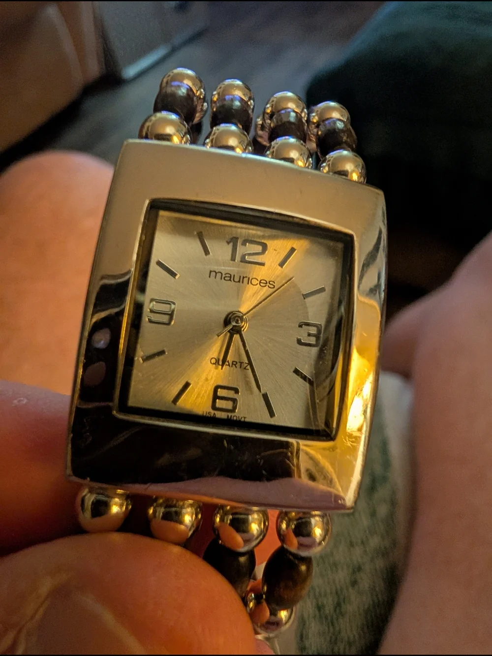 Vintage Maurices Silver-Tone Beaded Bracelet Watch Brand New Battery
